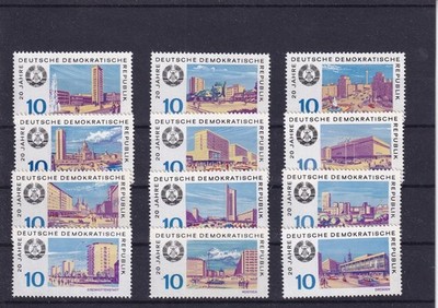 DDR MNH ** 1495-06 SC 1129-40 20th Anniv DDR