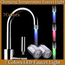 7 Colors Changing Temperature Faucet Light LED Water Faucet Light with Adaptor C