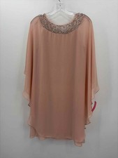 Pre-Owned XScape Pink Size 4 Midi Long Sleeve Dress