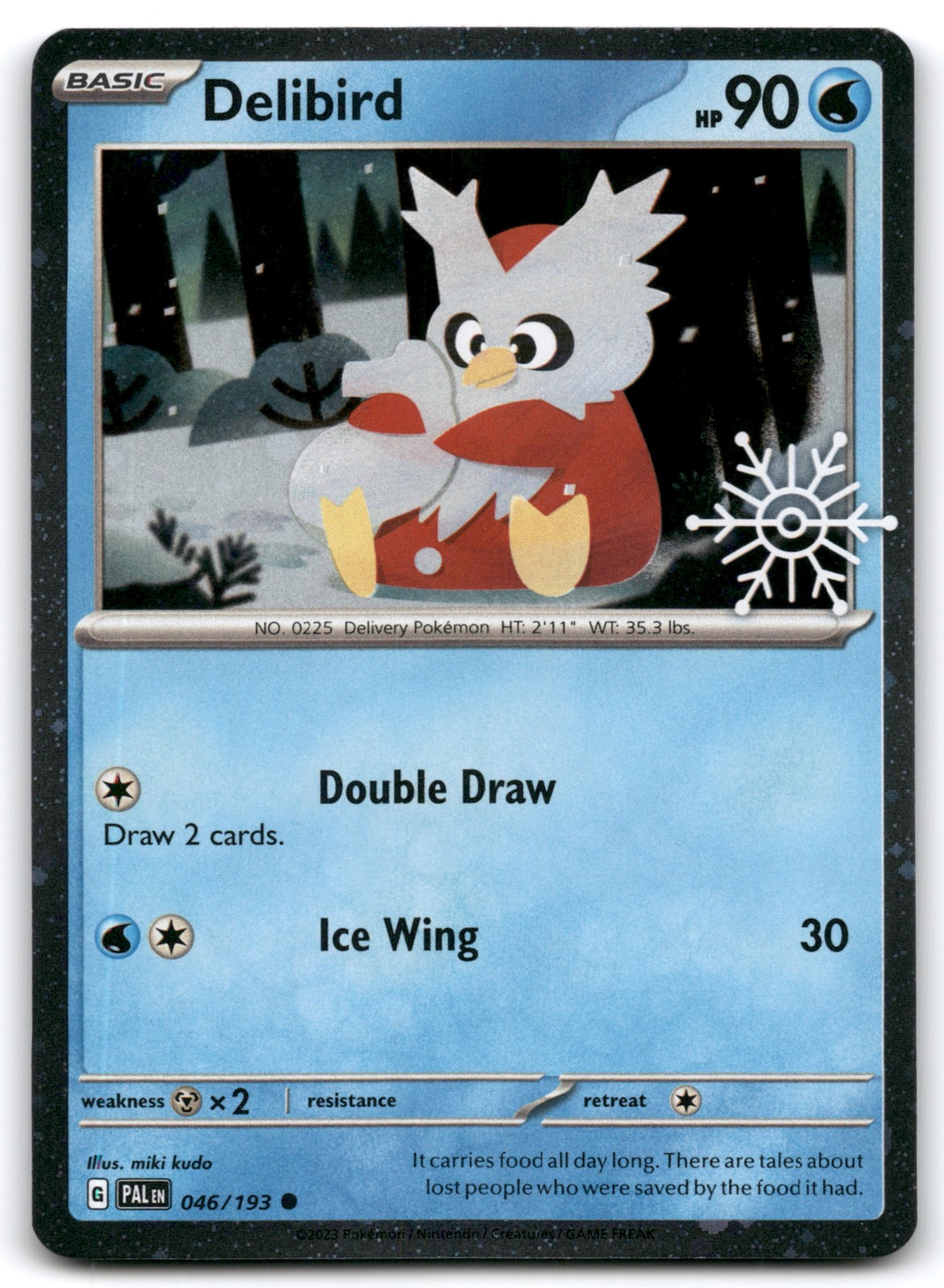 Delibird 46/193 (Holiday Calendar) Stamped Card NM Pokemon TCG
