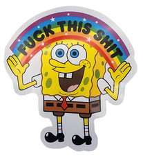 SpongeBob SquarePants Inspired Waterproof Car Decal Wall Vinyl Sticker Cartoon