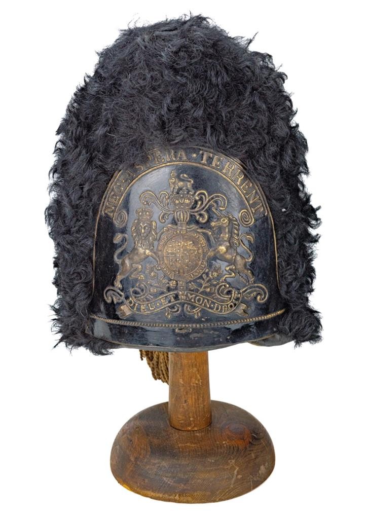 RARE 19th C. DUKE of LANCASTER REGT. WAR of 1812 GRENADIER BEARSKIN MITRE HAT