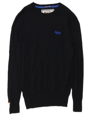 Superdry Herren Pullover Pulli mit U-Boot-Ausschnitt Medium Schwarz Kaschmir OZ03