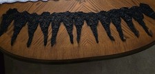 Antique Mourning Victorian Edwardian Black Jet Beaded Fringe Long Piece