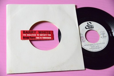 BARRY WHITE I'M QUALIFIED BRYAN FERRY TOMORROW 7'' 45 Sticker Juke Box Strip