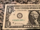 2017 $1 Federal Reserve Note, 2 Pairs, Star Note, Serial Number H03651965* Good — photo 2