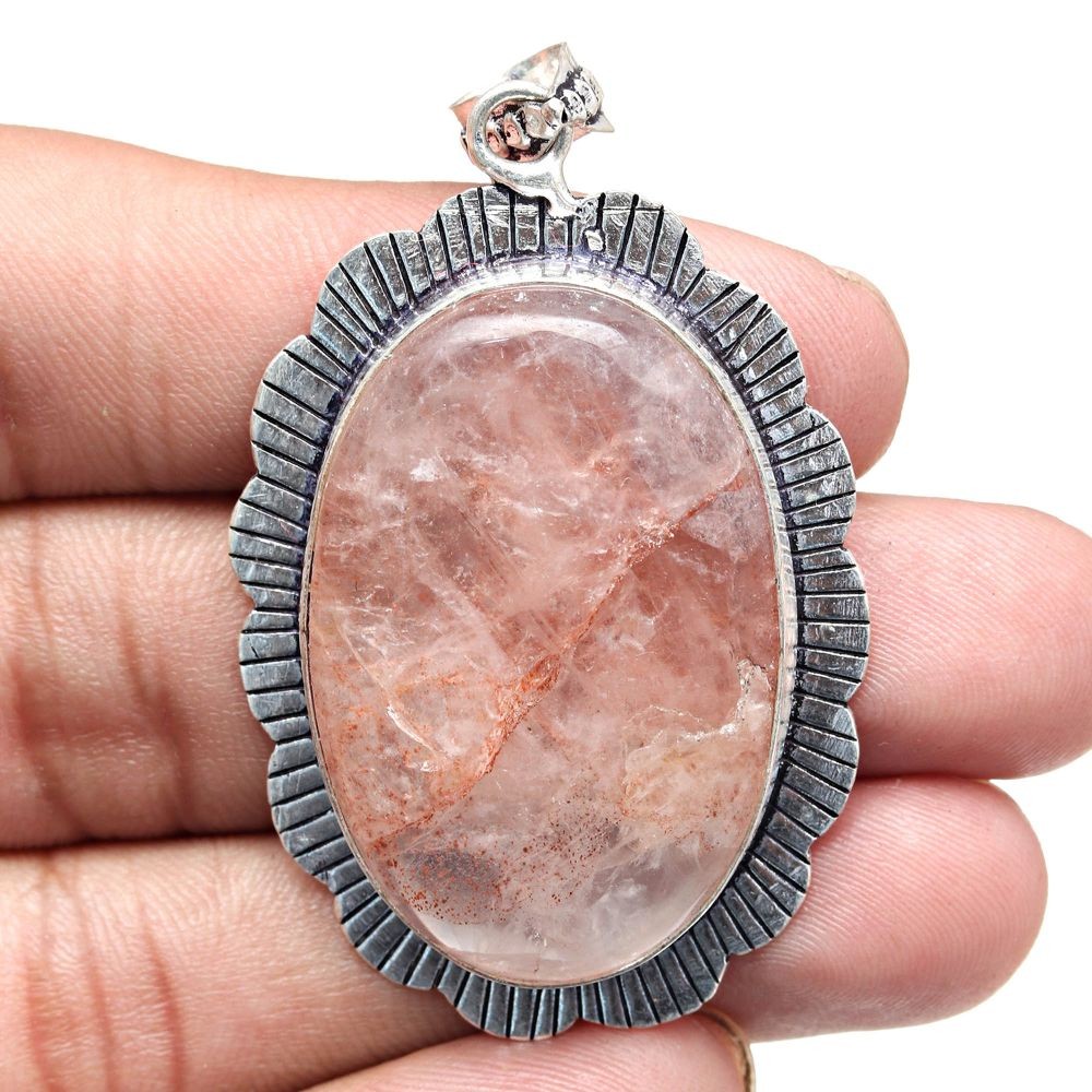Copper Rutile Gemstone Necklace Handmade Jewelry Gift For Women 2.25 Inches-image