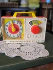 Vintage Fisher Price Music Box Clock Radio HICKORY DICKORY DOCK 1971 #107 WORKS