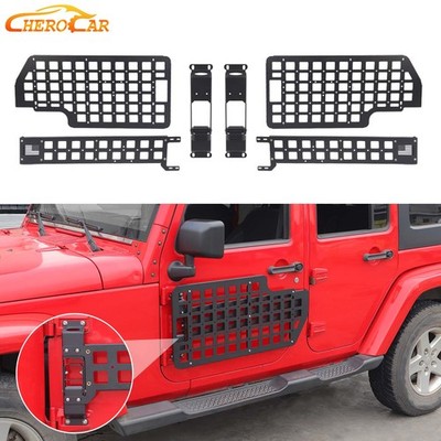 Front Door Exterior Molle Panel Storage Extension Rack For Jeep Wrangler JK JL