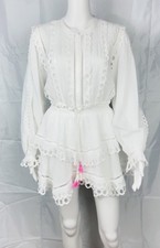 Love Shack Fancy Tindra Ruffle, Handkerchief Hem Resort Mini Dress size small