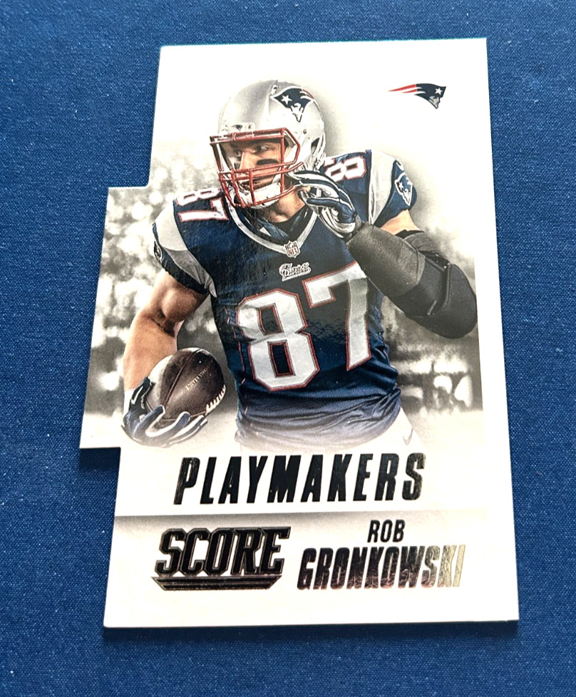 2015 Score Football Playmakers Rob Gronkowski Die Cut SP #1 NM