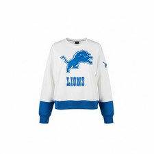 Ultra Game Detroit Lions Womens White Blue NFL Crewneck Sweatshirt M