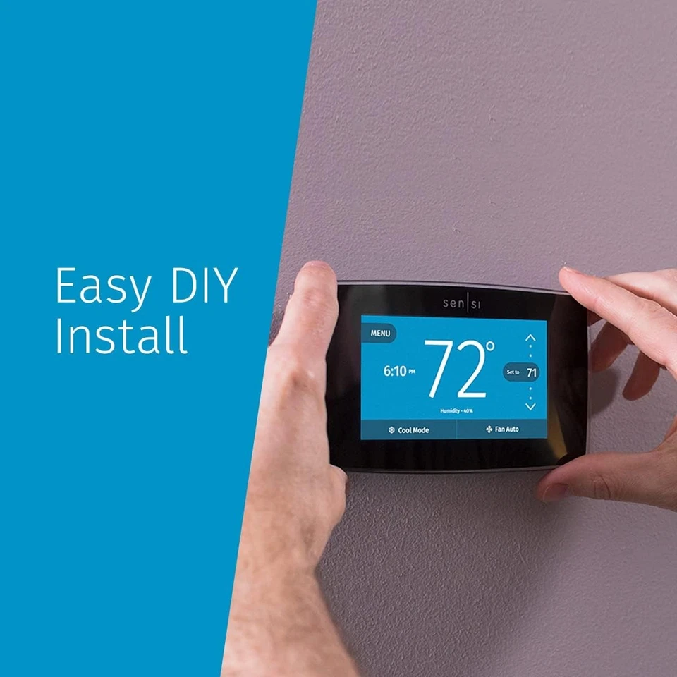 Emerson Sensi Touch Wi-Fi Smart Thermostat with Touchscreen Color Black  - Image 4 of 4
