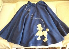 Vintage 1980s Handmade Child's Poodle Skirt ..retro 1950s
