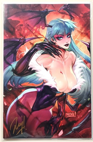SDCC 2025 Signed DARKSTALKERS x STREET FIGHTER #1 Morrigan REIQ Artist Ed CAPCOM - Picture 2 of 3