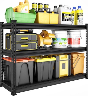 48'' W Garage Shelving Heavy 48''W×18''D×39''H, Black 