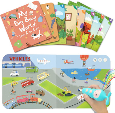 Talking Pen Book Set, Learn to Read Sound Books, Learning Toys with 8 Tap to Rea