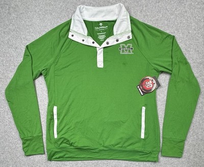 NEW Marshall Thundering Herd Colosseum Women's 1/4 Button Up Pullover Size L