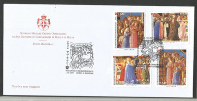 SMOM 2007 FDC SERIE VON 4 WERTEN '' MEISTER DER MALEREI '' ERSTE AUSGABE