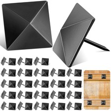 50 PCS 1 Inch Large Iron Clavos Decorative Nails Antique Rustic Black Square