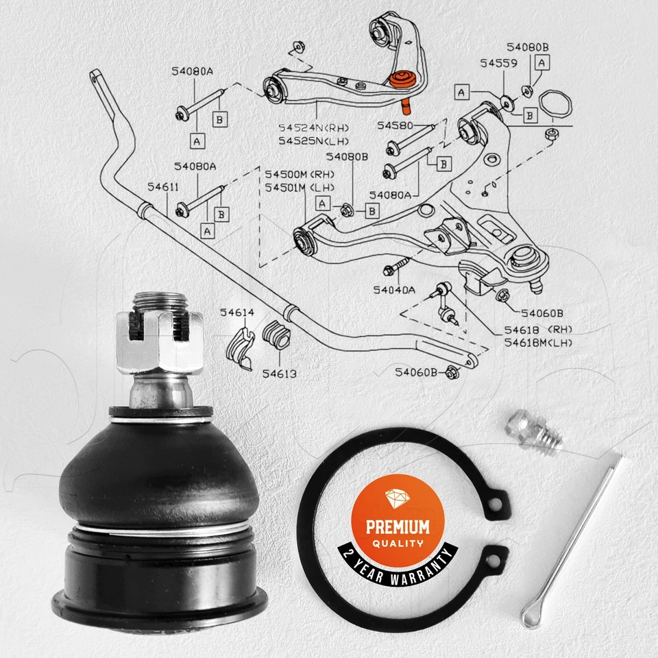 RÓTULA BRAZO HORQUILLA SUPERIOR DELANTERO PARA NISSAN PATHFINDER R51 NAVARA D40 2004- Foto 4 de 4