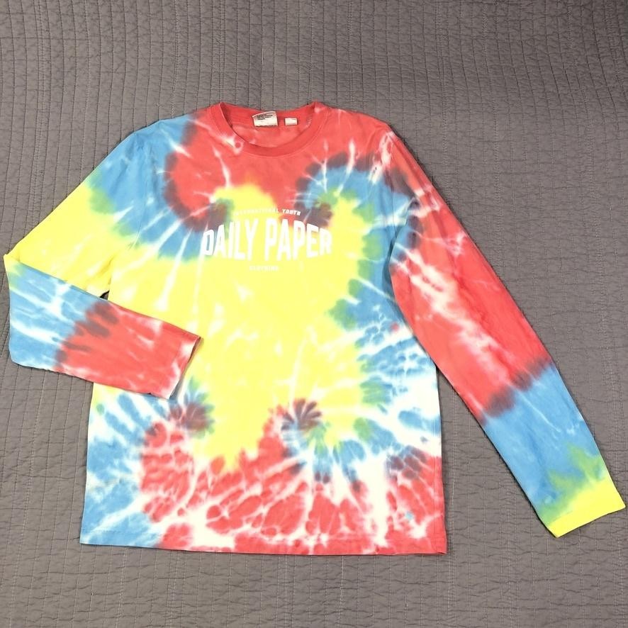 Daily Paper Shirt Mens Large Tie Dye Long Sleeve Multicolor International Youth
