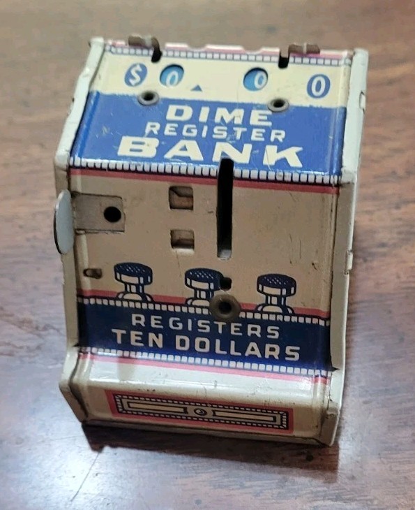 Vintage Dime Register Bank By Chein