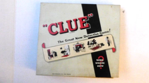 VINTAGE CLUE GAME 1949 BY PARKER BROS MISSING PLAYING BOARD