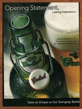 2002 Grolsch Lager Beer Vintage Print Ad/Poster Authentic Man Cave Bar Art 00s