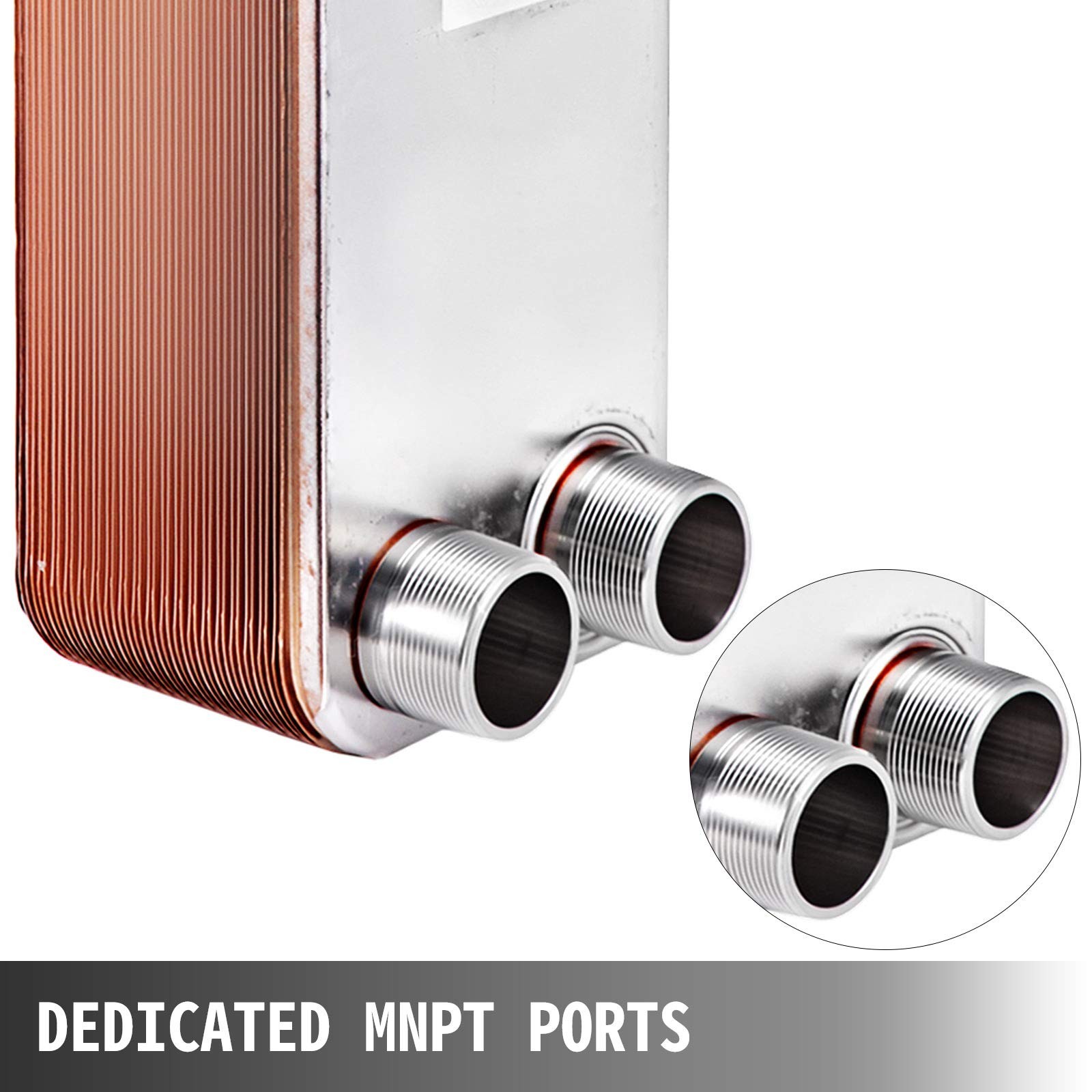 BestEquip Heat Exchanger 3x7.5 40 Plates Brazed Plate Heat Exchanger ...