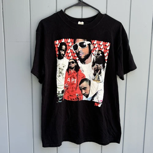 Monster Jam Rap T Shirt Kanye Lil Wayne Mens L Black Vintage vintage concert t-shirt, vintage, single stitch, B+ condition