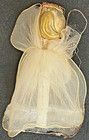 VTG 1950s Angel Ornament Mesh Tulle Dress on Wire Plastic Head Hand Painted Face — photo 2