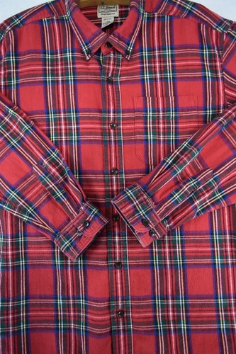 L.L. Bean Traditional Fit Flannel Plaid Cabincore Shirt Button Up Mens Size L - Picture 3 of 16
