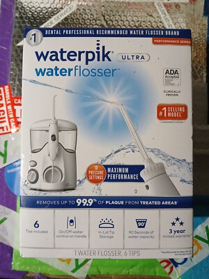   Waterpik Ultra Dental Easy Water Flosser 6 Tips & 10 Settings WP-100W White