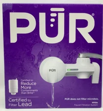 PUR PLUS Faucet Mount Water Filtration System, White – Horizontal Faucet Mount