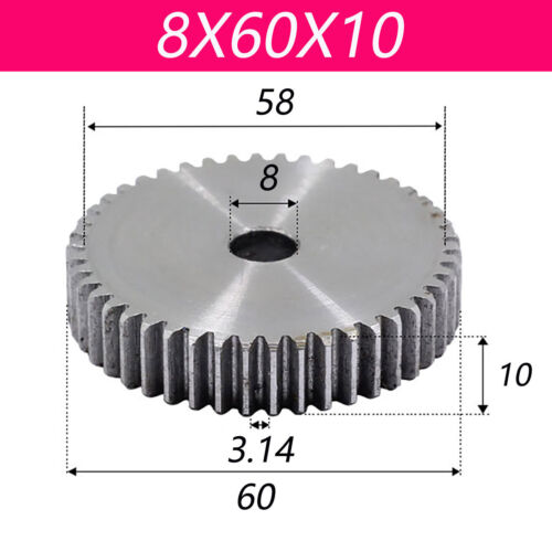 1 Modul Spur Gears Pinion Gear Thick 10mm 8-200 Teeth Dia 18~153mm 45# Steel - Picture 65 of 83