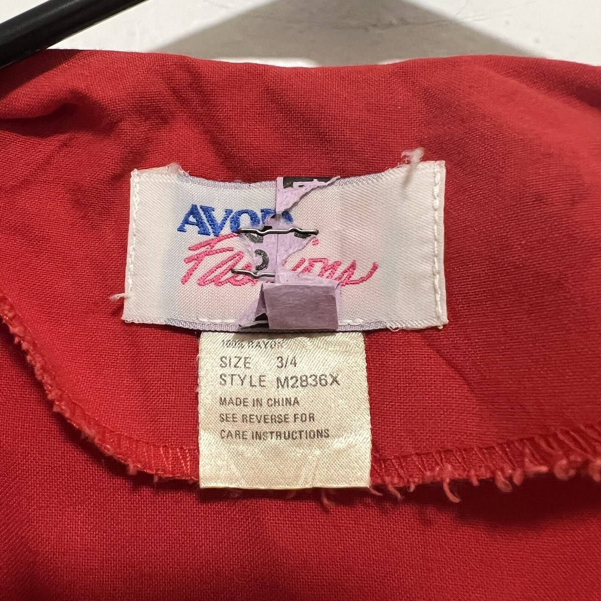 Avon Fashions Women's Red Dress Size 3/4 Rayon Vintage