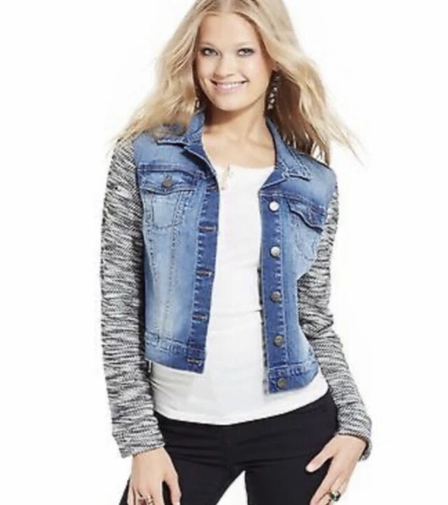 Denim top sweatshirt womens