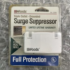 New WOODS No. 2099 Triple Outlet Grounded Surge Suppressor