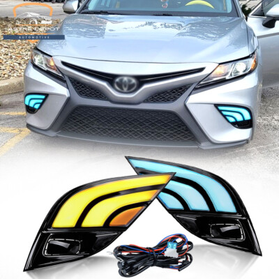 For 2018-2020 Toyota Camry SE XSE 3 Color LED DRL Daytime Running Light Fog Lamp