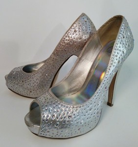 silver shimmer heels