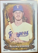 2024 Topps Allen & Ginter #156 Jonah Heim Texas Rangers Catcher 2023 WS Champ ⚾️
