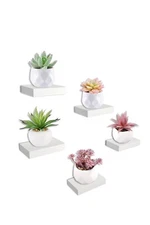 HAO Small Floating Shelf 6 inch Wall Mounted Mini 5.5 Inch,Set of 3 White
