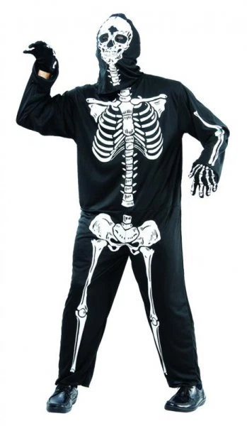 Adulte Hommes Déguisement Halloween Squelette Costume - Photo 1/1