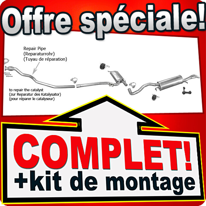 Silencieux D'échappement Complet Pour Audi A4 B5 1.9 TDI 115ch - Neuf, Acier Aluminisé, Garantie 30 Mois