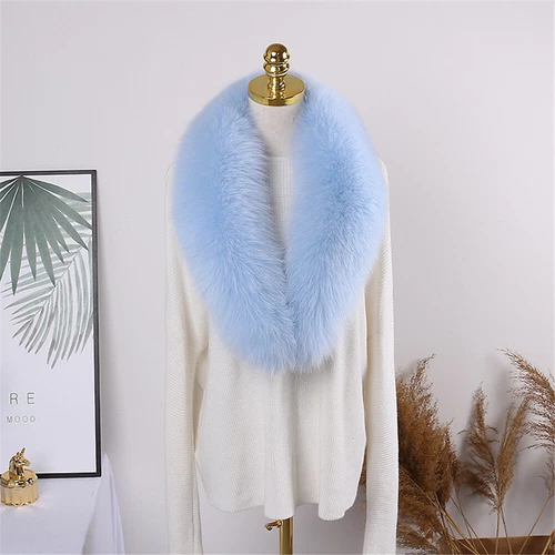 100CM Real Fox Fur Scarf Collar Women Winter Neck Warm Fox Scarves Unisex Shawl - Bild 19 von 47