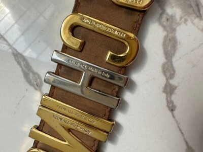 Authentic Vintage Moschino Redwall Belt Women Brown Leather  display picture 3