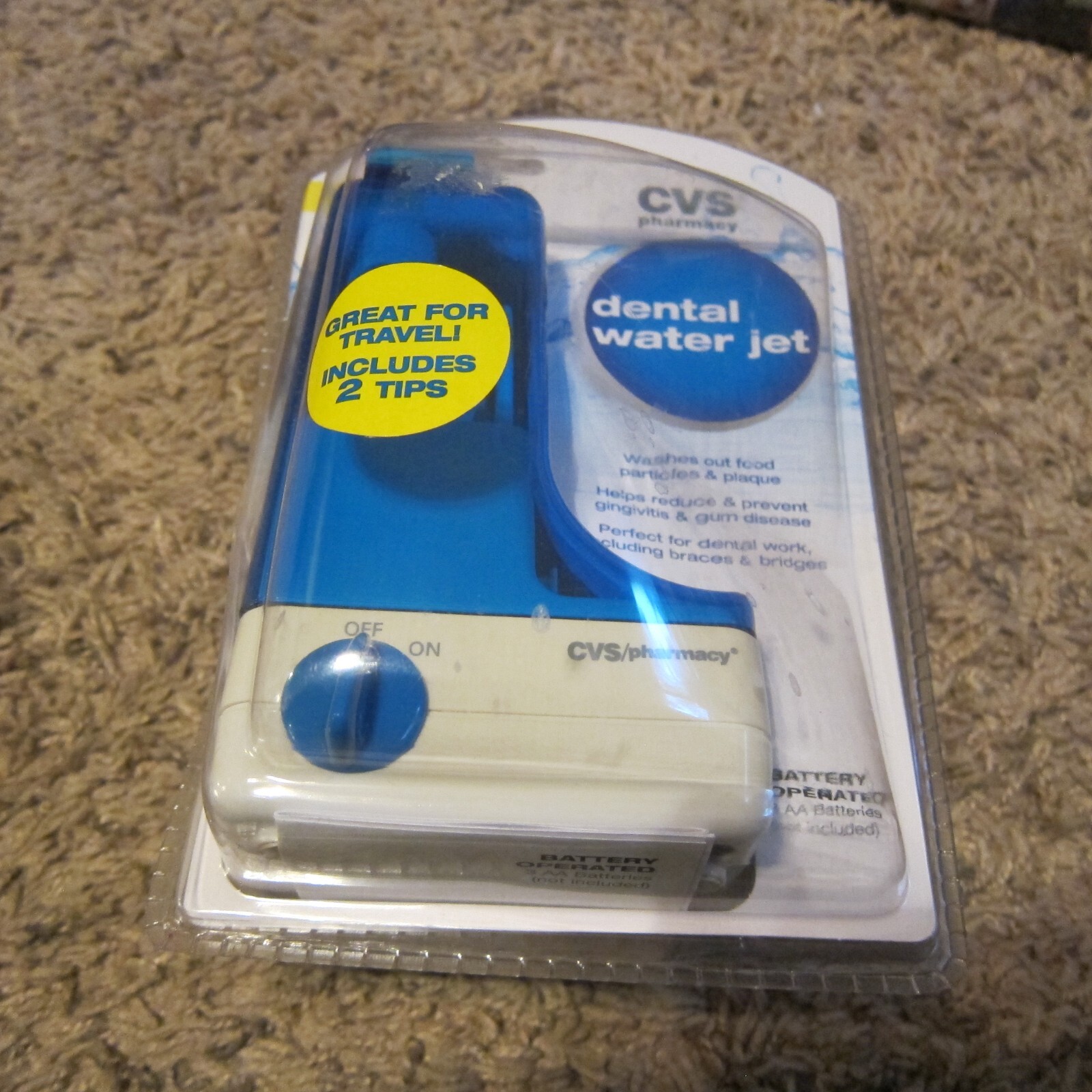 CVS Pharmacy Dental Water Jet Battery Operated Includes 2 Tips Great