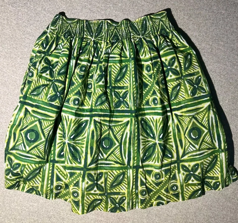 Falda corta Vanessa Virginia Anthropologie para mujer talla 6 verde geométrica Foto 2 de 4
