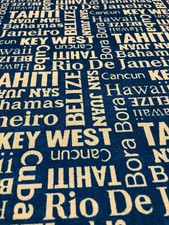 Sale Waverly Sun N Shade Sea La Vie Bahamas Navy Outdoor Fabric By the yard